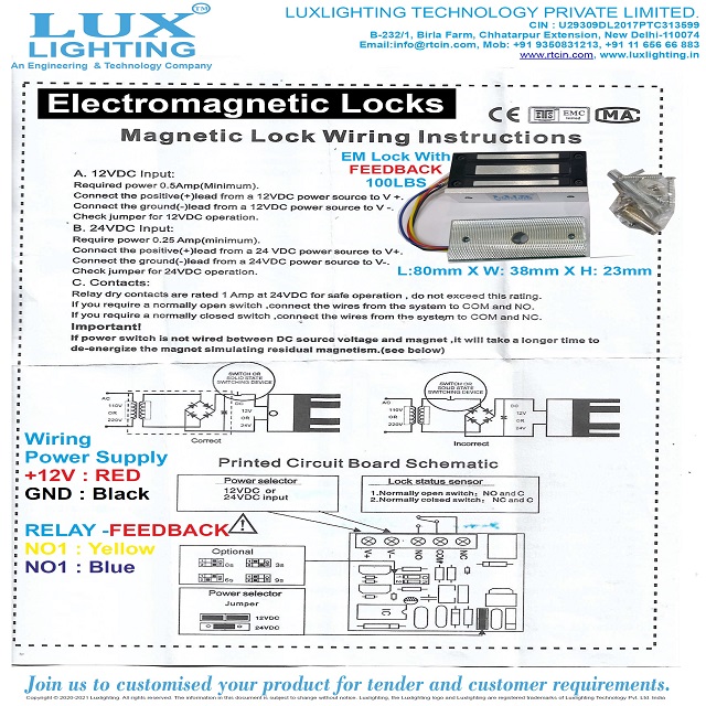 Electromagnetic Locks, EM Locks with Feedback 